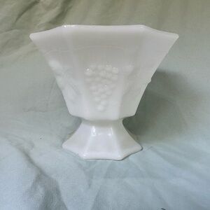 Octagonal milk glass candy bowl